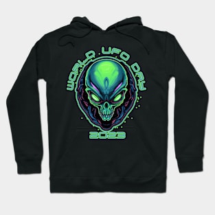 UFO Day 2023 Head of an Alien Monster Hoodie